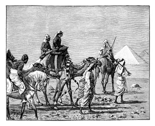 O príncipe de Gales nas pirâmides, c1861