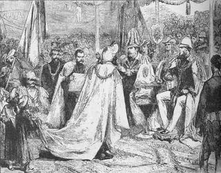O Príncipe de Gales, presidindo um Grande Capítulo da Estrela da Índia em Calcutá, 1875 1908