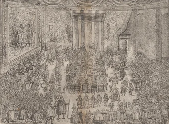The Princely Meal Die Fürstliche Mahlzeit, de uma série que retrata o casamento de Wolfga..., 1614.