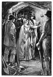 A rainha visitando uma mina de ferro da Cornualha, c1840s, 1900