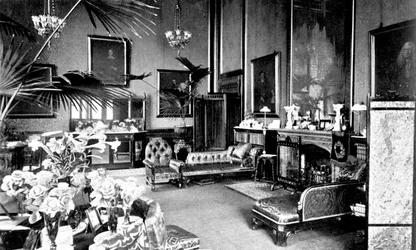 A sala de estar vermelha na Casa dos Oradores, Palácio de Westminster, Londres, c1905
