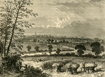 A estrada romana, Tufnell Park, em 1838, c1876.
