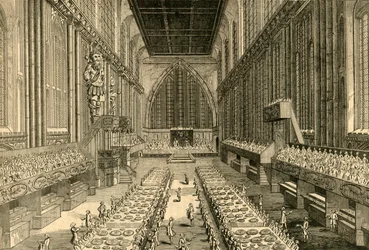 O banquete real em Guildhall, 1761, 1897.