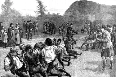 A família real nas terras altas, cabo de guerra - final do século XIX, 1900