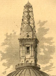 O andaime e o observatório de St. Pauls em 1848, 1897.