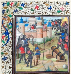 O cerco de Antioquia. Miniatura da História de William of Tyre, 1460s
