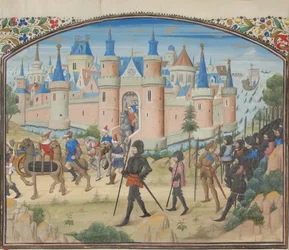 O cerco de Tiro, 1124. Miniatura da História de William of Tyre, 1460