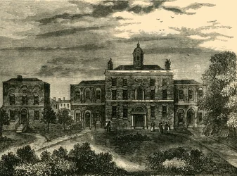 O hospital da varíola, Kings Cross, em 1800, c1876.
