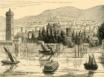 O lado sul do Tamisa, tomado de Adelphi Terrace, 1770, c1878.