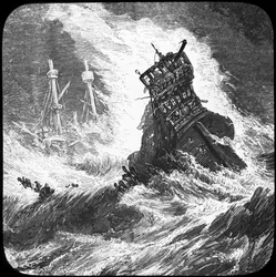A Armada Espanhola em uma tempestade, 1588, final do século XIX ou início do século XX