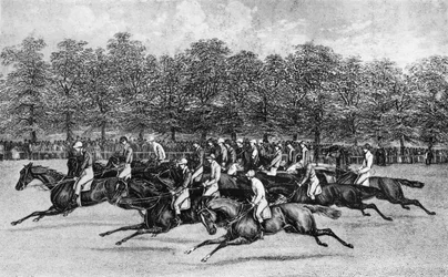 O começo para St. Leger, 1851, 1911