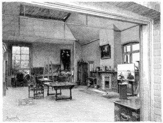 O estúdio, leste, c1880-1882