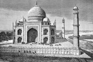 O Taj Mahal, Agra, Índia, 1895