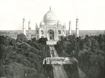 O Taj Mahal, Agra, Índia, 1895.