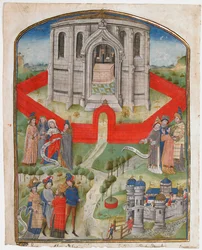 O Templo em Jerusalém, a partir do Comentário Literal Postilla Litteralis ..., 1450-75.