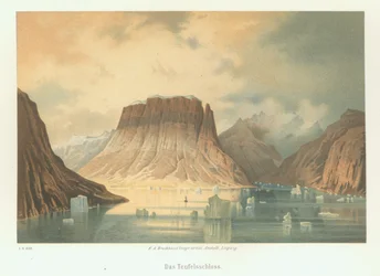 O Teufelsschloss no fiorde de Kejser Franz Joseph. A segunda expedição norte-polar alemã ao Arct