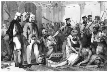 O correspondente do Times observando o saque do Kaiser Bagh, 1858, c1860