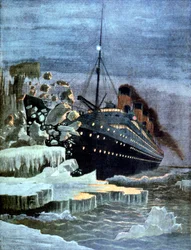 O Titanic a colidir com um icebergue, 1912