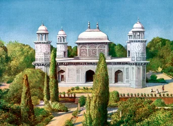 O túmulo de Itmad-ud-Dowlah, Agra, Índia, início do século XX