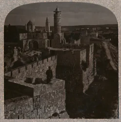A torre de Davi. A parte mais antiga da Cidadela, c1900