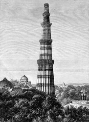 A torre de Kutar, Delhi, Índia, 1895