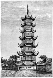 A torre de Long-Hua, Xangai, China, 1895
