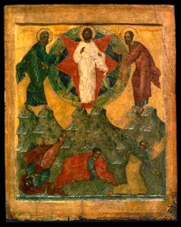 A Transfiguração de Jesus, ícone russo, início do século XVI