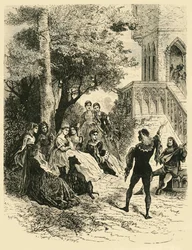 O Trouvere Adenes na corte da rainha Marie de Brabant, 1274-1285, 1890.