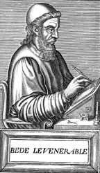 O Venerável Bede c673-735, teólogo anglo-saxão, estudioso e historiador, c1584