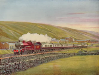 O escocês da costa oeste a toda velocidade perto de Tebay, LMSR, 1926