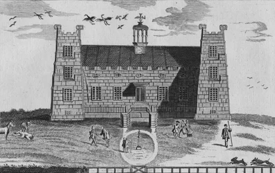 A perspectiva oeste de Lumley-Castle, c1767