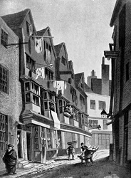 Os arredores antigos do Palácio de Westminster, Londres, 1807 c1905