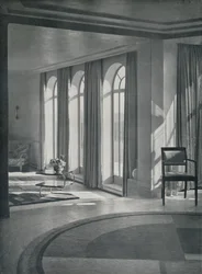 A grande sala em Yaffle Hill, Broadstone, Dorset, 1933