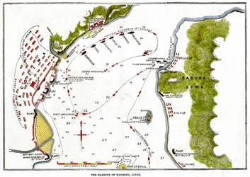 O bombardeio da Marinha Real do porto de Kagoshima, Japão, 1863