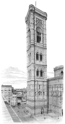 O campanário da Basílica de Santa Maria del Fiore, Florença, Itália, 1882