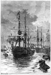 A partida de Albert e Discovery de Portsmouth, século XIX