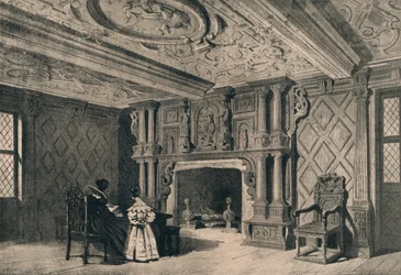 A sala de estar, Park Hall, Shropshire, 1915