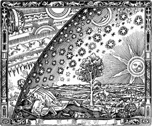 O limite do firmamento, gravura de Flammarion de L