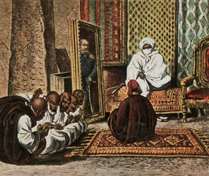 O explorador Nachtigal com Sheik Omar de Bornu, 5 de junho de 1870, 1936.
