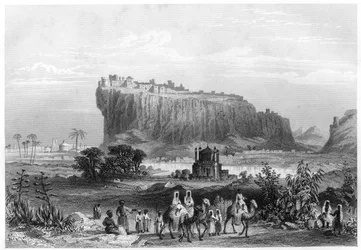A fortaleza da colina de Gwalior, Índia, c1860