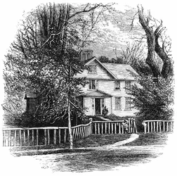 A casa de Amos Benson Alcott 1799-1888, Concord, Massachusetts, 1875