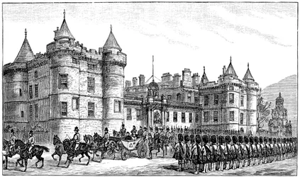 A rainha saindo do Palácio de Holyrood, Edimburgo, 1886, 1900
