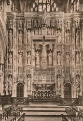 Os reredos, Catedral de Winchester, Hampshire, início do século XX