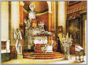 O santuário de São Alexandre Nevsky, 1890