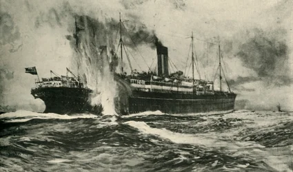 O naufrágio do árabe da SS, Primeira Guerra Mundial, 19 de agosto de 1915, c1920.