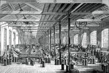A sala de fiação na corda de Shadwell funciona, c1880