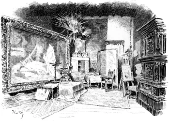 O estúdio de Carlos de Piloty, c1880-1882