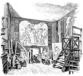 O estúdio de Paul-Jacques-Aime Baudry, c1880-1882