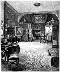 O estúdio de Sir Frederic Leighton, c1880-1882