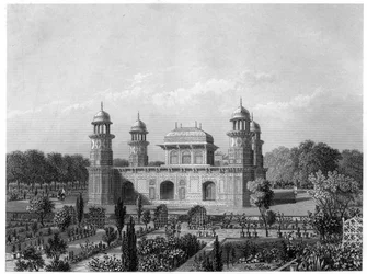 O túmulo de Itimad-Ud-Daula, Agra, Índia, c1860
